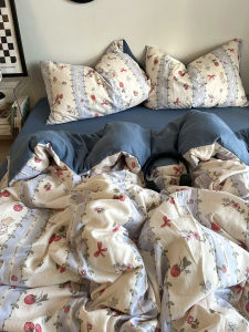 Bộ Đồ Giường Cotton Hoa Nhỏ Phong Cách Mỹ Bộ Đồ Giường Cotton Ba Mảnh Họa Tiết Hoa Cho Ký Túc Xá Sinh Viên