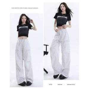 Early Autumn New Style Nafa Wide Leg Pants Womens Loose High Waist Drawstring Casual Trousers Comfortable Loose Feeling