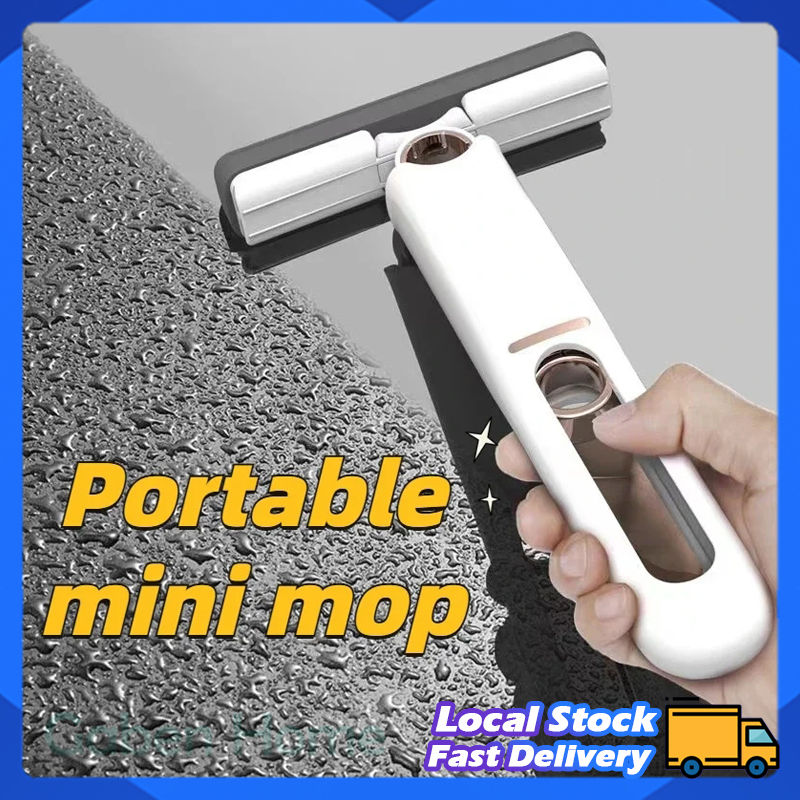 Upgraded Mini Squeeze Mop Multifunctional Handheld Cleaning Mop Desk Window Glass Cleaner Household Kitchen Cleaning Mini Sponge Mop