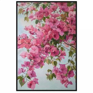 Tranh vẽ tường giàn hoa giấy phong thủy trừ tà hút tài lộc.Tranh treo tườngdán tường.CGI-1393