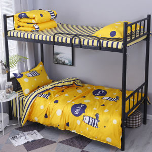 University Student Dormitory Bedding Set Pure Cotton Three-Piece Quilt Cover And Pillowcase Warmth Retention Simple Style