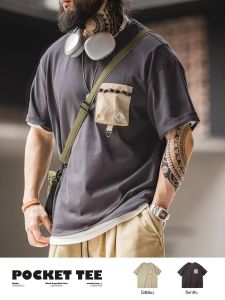 เสื้อยืดแขนสั้นผ้าฝ้าย Maden ทรงหลวม สำหรับผู้ชาย ฤดูร้อน 2023 ระบายอากาศได้ดี ทรงหลวม ปกโปโล ทรงหลวม ทรงหลวม