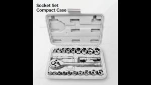 Hi-Spec Car Repair Tool Kit 3/8 1/4 Socket Wrench Set Ratchet Hand Tools for Automotive Home Maintenance Garage Repair