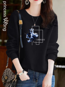 WANGGONGZHU | Loose Round Neck Hoodie Womens Casual Style Korean Version New 2025 Slimming Outerwear Design Sensation Small Audience