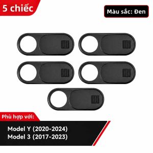 PINMOAP Vỏ Bảo Vệ Camera Ô Tô Cho Tesla Model Y/3 - Tấm Bảo Vệ Ống Kính Bên Trong Có Thể Trượt Màu Đen Dành Cho Cabin Dễ Lắp Đặt
