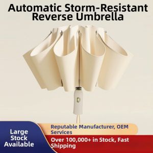 Sun Protection UV Reflective Automatic Reversable Folding Umbrella 10 Ribs