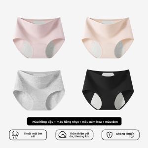 Quần lót nữ MiiOW bằng cotton kháng khuẩn cạp vừa và chống rò rỉ