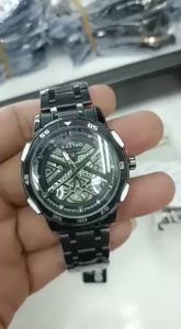 Jam Tangan Pria Gastro Sport Analog Tanggal Rantai Stainless Steel Anti Air