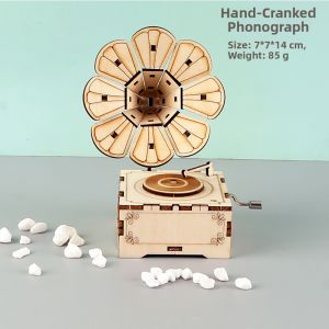 DIY Musical Instrument Assemble Wooden Hand Crank Music Box