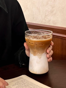 Ins Style Heat Resistant Glass Coffee Cup Cold Brew Bubble Water Milk Cup Irregular Shape High Borosilicate Glass Universal Cup