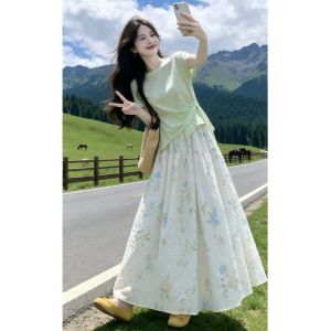 Loowmane | Youthful Unique Pretty Summer Suit Set Short Sleeve Top And Skirt