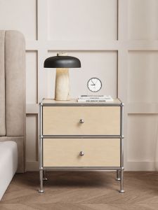 ALEDAN | Bauhaus Mid Century Birch Ocean Board Nightstand File Storage Cabinet