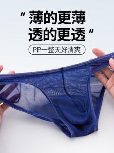New Design Sensation Mesh Underwear Men Summer Semi-Transparent Ice Silk Pants Breathable Ultra-Thin Low Waist Fashionable Triangle Pants