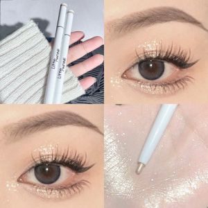 ปากกาเขียนเส้นด้านบน 2 หัว ดีไซน์สุนัข ดีไซน์ร่วมกัน ด้านบนเป็นเส้นด้านล่างเป็นไฮไลท์ 2 ฟังก์ชันใน 1 สำหรับเครื่องสำอางตกแต่งตา