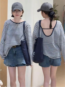 Áo Thun Nữ Tay Dài Hở Lưng Mỏng Rộng Rãi Chống Tia UV Mùa Hè Thường Ngày Phong Cách Hàn Quốc Dáng Rộng Thoải Mái