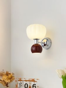 โคมไฟติดผนังแบบคู่ในห้องนอนสไตล์วินเทจ LED ทรงสปาร์คเกอร์ ไฟฟ้าแบบควบคุมด้วยสวิตช์ผนัง ใช้งานได้หลากหลาย