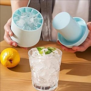40Grid Silicone Ice Cube Mold with Cover / Round Whiskey Cocktail Ice Box Mold / DIY Cylinder Ice Tray Maker
