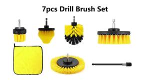 Nylon Round Cleaning Brush Set for Electric Drill High-Density Bristle Carpet And Glass Cleaning Tool for Grout Tiles Kitchen