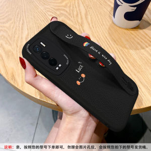 Realme GT Master Exploration Edition Phone Case with Wristband Personality Smiley Face Silicone Protective Cover Trendy Brand Stand for Men And Women