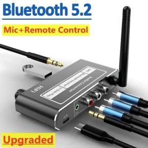 HIFI Bluetooth 5.2 Bộ Thu Âm Thanh DAC Đồng Trục Kỹ Thuật Số Sang Analog Với 3.5 Mm Aux RCA Mic U-Disk Jack Stereo Không Dây