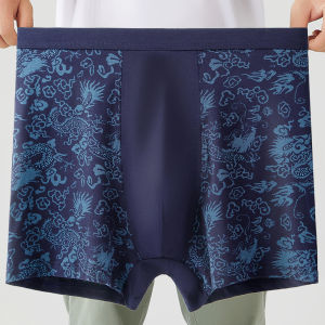 Breathable Pure Cotton High Waist Loose Fit Extra Large Mens Underwear Flat Angle Pants Comfortable Luxury Style Home Clothes