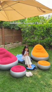 Outdoor Inflatable Sofa Chair Portable Camping Internet Celebrity Thick Flocking Lazy Sofa Bedroom Home Leisure Folding