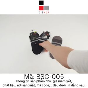 COMBO 3 Tất nam công sở ARISTINO BIZMEN tất lười kẻ ngang chất cotton cao cấp có silicon chống tuột kháng khuẩn khử mùi - BSC005