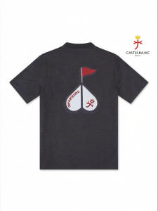 CASTELBAJAC GOLF | Golf T-Shirt for Men Lightweight Stretch with Love Flag Design