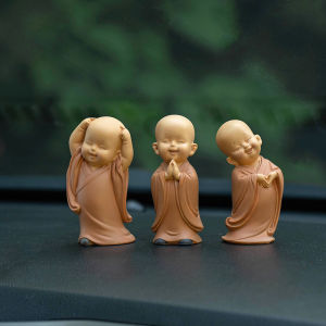 Cute Little Monk Car Decorative Ornaments Aromatherapy Dashboard Zen Decorations Mens Style Automobile Interior Accessories