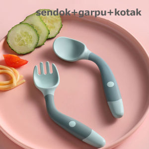 BEVAVAR Sendok makan bayi/baby spoon fork peralatan makan bayi/3 in 1 sendok dan garpu mpasi bayi