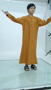Jubah Anak Laki-Laki Lengan Panjang Polos 8-14 Tahun Toyobo Fodu