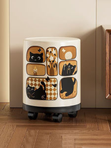 Large Capacity Silent Double Layered Bedroom And Living Room Trash Can with Wheels Home Cleaning Tools Household Trash Can