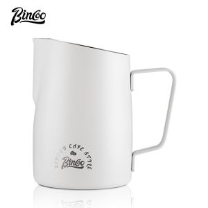 BINCOO Latte Cup Coffee Stainless Steel Milk Jug Milk Foam Cup Large Inclined Mouth Thickened Coffee Large Capacity 420ML/520ML