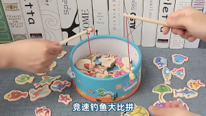 31pcs Wooden Fishing Board Game Toy Set for Baby Cartoon Fish Toy Educational Toys for Kids
