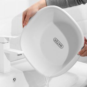 อ่างล้างหน้าสไตล์ญี่ปุ่นอ่างล้างผักใช้ในบ้านแบบหนาและทนทานอ่างล้างผักอ่างพลาสติกอ่างล้างเท้าสำหรับหอพักอ่างล้างหน้าขนาดเล็ก