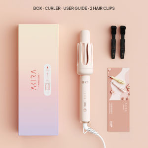 Akiracosme Automatic Hair Curling Iron 32mm | Portable Ceramic Hair Curler | 30 Million Negative Ions Care | Anti Frizz & Scald | 4 Gear Temp Setting | Dual Voltage For Travel