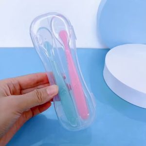 HOMSA Silicone Feeding Spoon No BPA 0-3 years old baby silicone spoon high temperature food supplement spoon