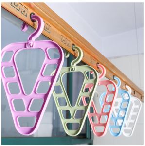 Plastic Adult Non-slip Clothes Hanger Triangular Nine Holes Deisgn Magic Home Drying Rack Folding
