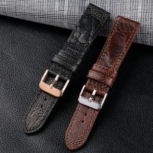 High-End Handmade Ostrich Foot Leather Strap 18 19 20 21 22mm Black Brown Ostrich Leather Suitable for Water Ghost Men