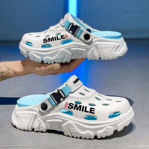 Mens 2025 New Summer Outdoor Sports Sandals Anti-Slip Deodorant Headed Clog Shoes Breathable Thick Bottom Low Heel EVA Material