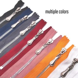 7pcs Colors Mixed 4 Inch10cm #3 Metal Silver Aluminium Polishing Zipper Close End for DIY Sewing Bags Crafts Clothes