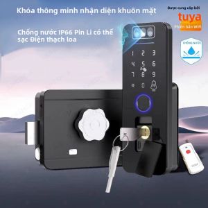 Khóa Cửa Thông Minh Sạc Lại Được Với Nhận Diện Khuôn Mặt 3D Wifi Tuya Chống Nước Khóa Điện Cửa Ngoài Trời Với Mã Số Kỹ Thuật Số & Truy Cập Bằng Vân Tay