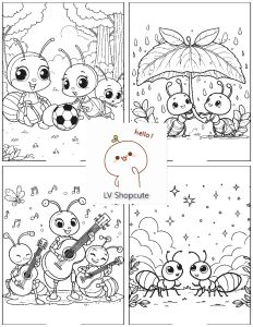 Thế giới côn trùng - Bộ tranh tô màu (79 tờ) khổ giấy lớn A4 - Tặng 1 tranh ngẫu nhiên