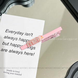 Pink M Letter Alloy Hair Clip Sweet Girl Side Bangs Clamp Fresh out Fashion Hair Accessories Small Audience Design Hairpins