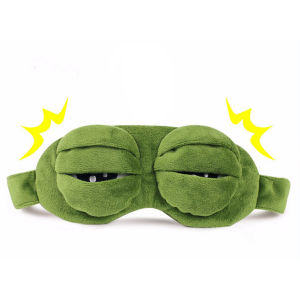 HNKMP | * New 3D Sad Frog Sleep Mask Natural Sleeping Eyeshade Cover Shade Eye Patch Women Men Soft Portable Blindfold Travel Eyepatch