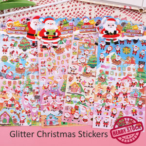 Glitter Christmas Stickers Scrapbooking DIY Art & Craft Gift For Kids Decoration Stiker Kanak-Kanak 圣诞贴纸