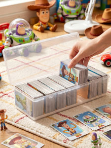Transparent Large Capacity Divided Dustproof Lid Card Organizer