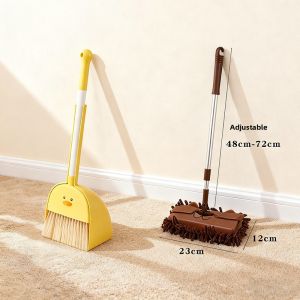 JIFANPAUL | Childrens Playset Toy Set with Rubber Ducky Broom Mop Dustpan Vacuum and Brush