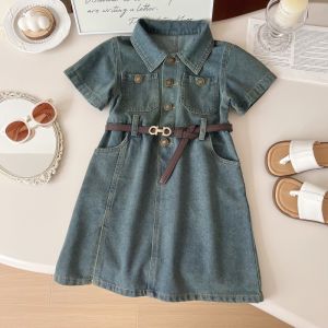 Fashionable and Trendy Korean Style Girls Denim Dress