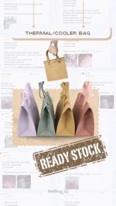[5 PCS] Thermal Cooler Bag 24 13 25 CM Tas Aluminium Es Sup Gift Bag Lunch Box Dingin Panas Hangat Suhu
